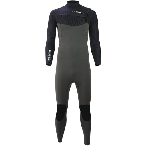 Sola Magma 5/4mm GBS Back Zip Wetsuit - Asphalt/Navy Stripe XL von Sola