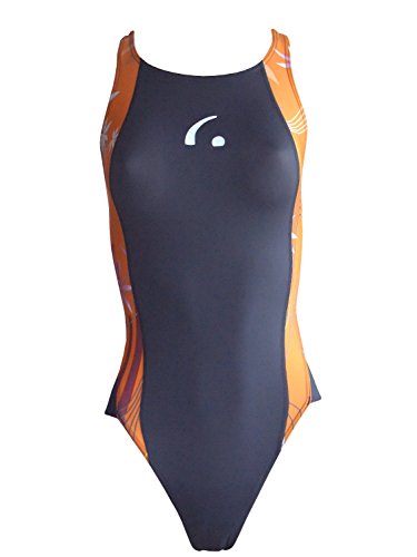 Solar Schwimmanzug mit Ringerrücken 880128-52 grau/orange Dry Weave, Gr. 38 B-Cup von Solar