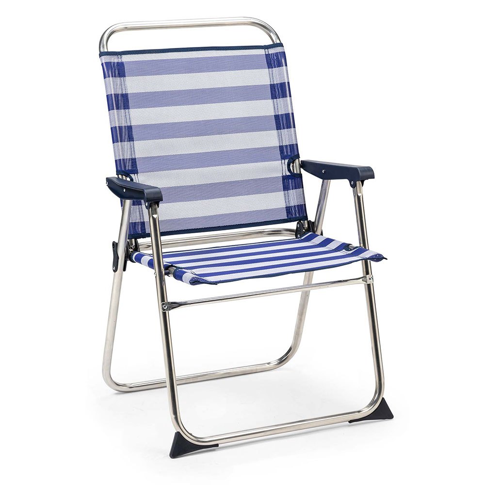 Solenny Fixed Folding Chair Aluminium 90x58x58 Cm Blau von Solenny