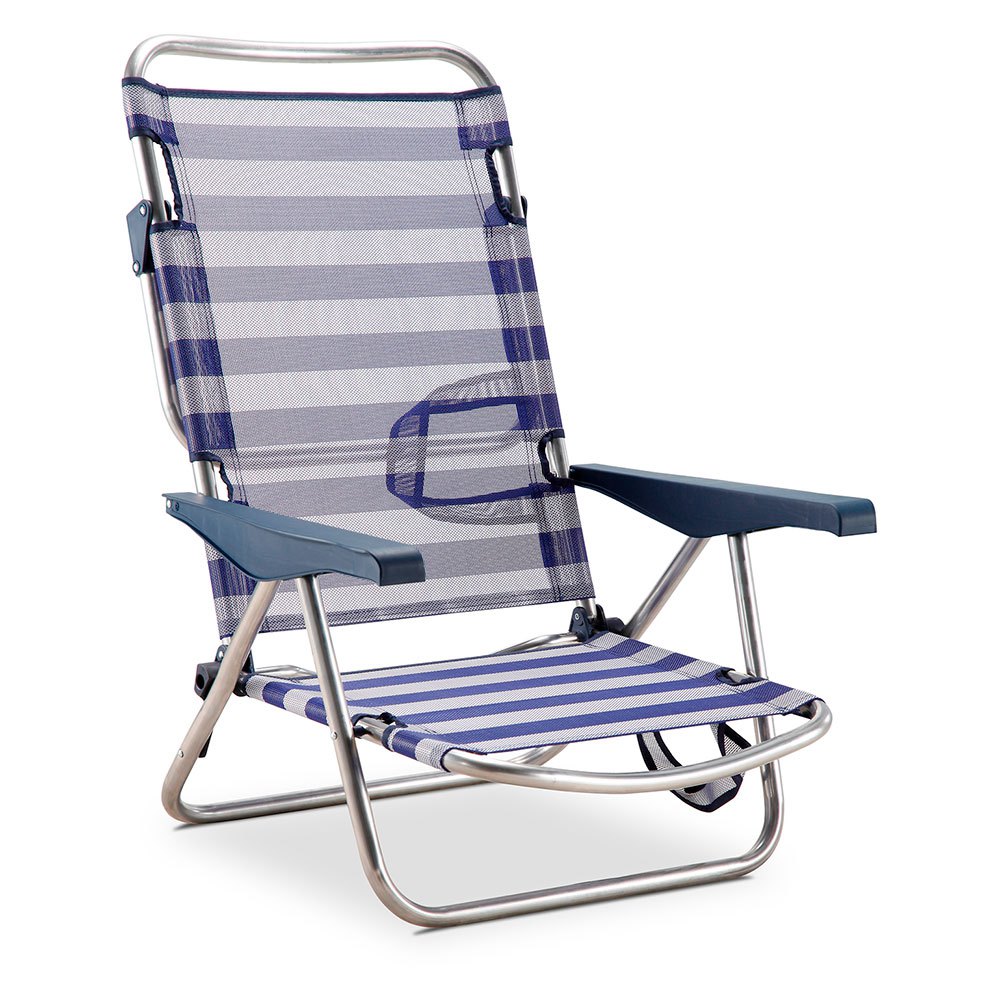 Solenny Low Folding Chair 4 Positions 86x81x62 Cm Blau von Solenny