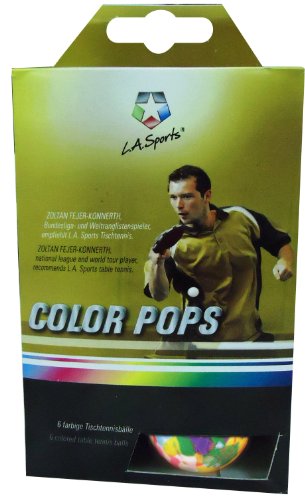 Solex Sports Tischtennis-Bälle 6er Set TT Color Pops Training bunt Tischtennisball 35mm von Solex