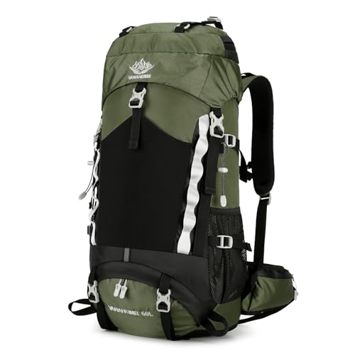 Solinder 60L wasserdichter Wanderrucksack, Camping-Reise-Tagesrucksack mit Regenschutz für Camping-Wanderreisen von Solinder