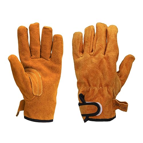 Solinder Feuerfeste Handschuhe, schwer entflammbare Handschuhe, Outdoor-BBQ-Grill, hitzebeständige Camping-Schutzhandschuhe von Solinder