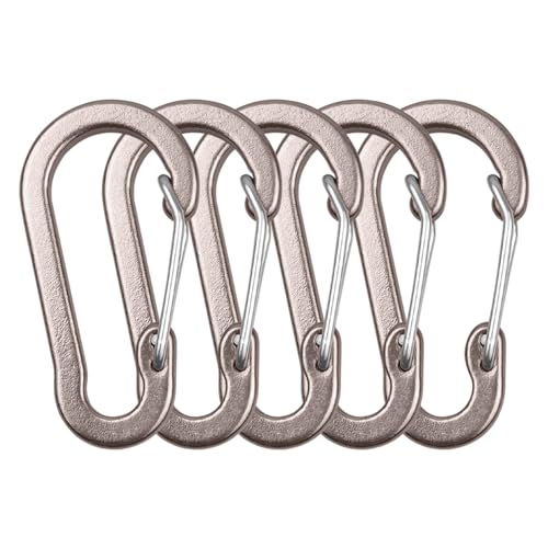 Solinder Karabiner 5er-Pack Karabiner-Clips, Mini-Schlüsselanhänger-Karabiner-Clips aus Aluminiumlegierung, D-Ringe für Camping, Wandern, Angeln, Rucksackreisen von Solinder