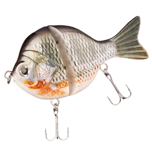 Solinder Minnow-Köder Minnow-Angelköder Hartplastik Angelköder mit zwei Abschnitten und Gelenken 9 cm 34,5 g Sinkender Bluegill Swimbait Glide Bait Crankbait Wobbler Bass Hecht Tackle von Solinder