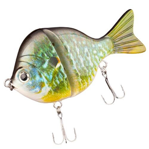 Solinder Minnow-Köder Minnow-Angelköder Hartplastik Angelköder mit zwei Abschnitten und Gelenken 9 cm 34,5 g Sinkender Bluegill Swimbait Glide Bait Crankbait Wobbler Bass Hecht Tackle von Solinder