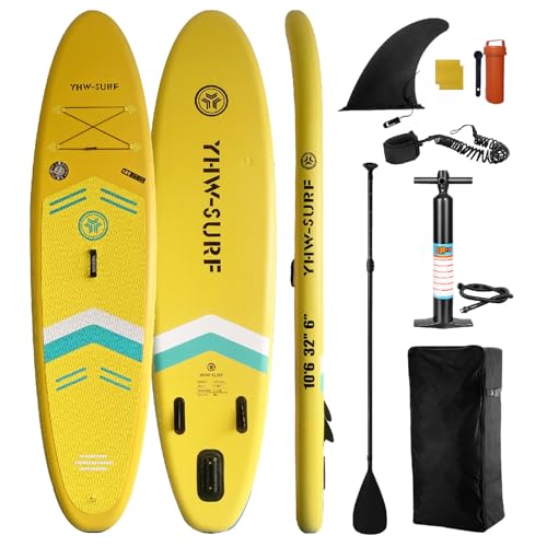 Solinder Verdicktes PVC-Surfbrett 10,6 ft Aufblasbare Paddle Board Meer Strand Wasserski Stand Up Paddle Board von Solinder
