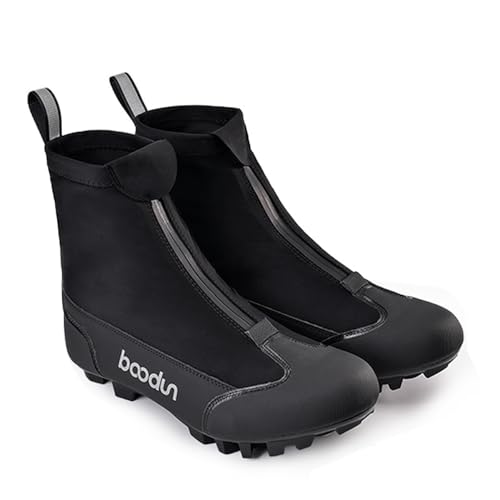 Solinder Winter-Mountainbike-Stiefel, Outdoor-Nylon, warm, Winddicht, modisch, reflektierende Fahrradstiefel, Reitstiefel von Solinder