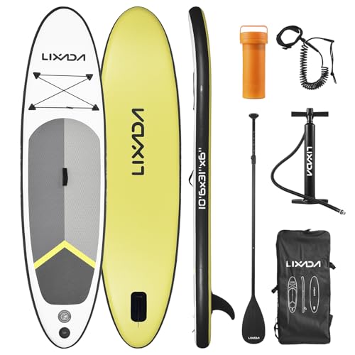 Solinder inflatable paddle board Aufblasbares Paddle-Board zum Aufstehen für Erwachsene, 15,2 cm dick, SUP-Paddleboard, Wassersport, Surf-Set mit Verstellbarer Paddelpumpe, Reiserucksack von Solinder