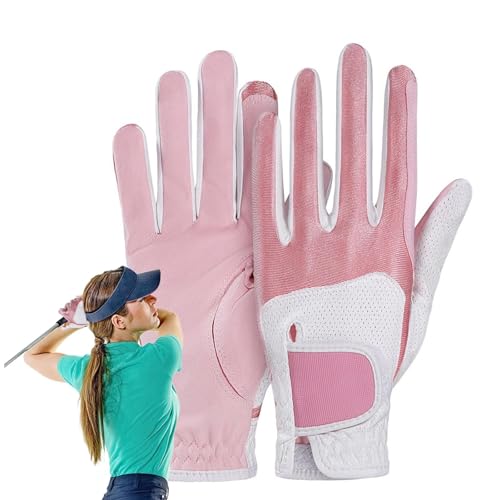 Sollee Golfhandschuhe für Damen, coole Golfhandschuhe - Atmungsaktive, stabile Grip-Fit-Golfhandschuhe, leichte Handschuhe - Modische Damen-Golfhandschuhe, Allwetter-Golfhandschuhe für Damen und von Sollee