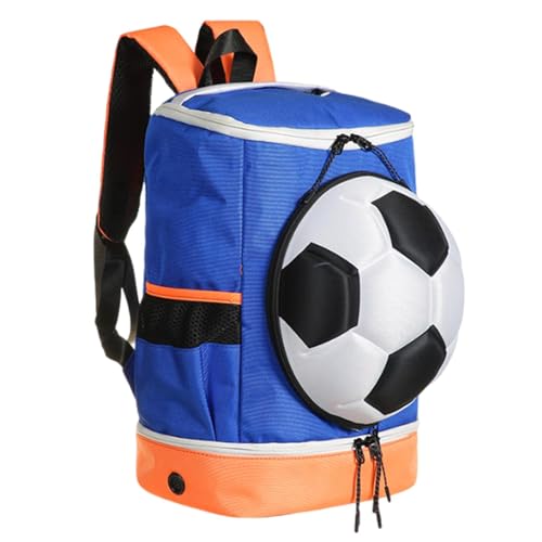 Sollee Jugend-Fußballrucksack, Sportrucksack für,Basketball-Rucksack, Fußballtasche | Volleyball-Rucksack mit großem Fassungsvermögen, Fußballtasche mit Ball- und Schuhfach, Sportrucksack von Sollee