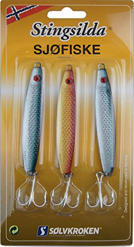 Solvkroken Stingsilda 3er Pack , Köder für Dorsch, Heilbutt & Seelachs, Meeresköder für Norwegen, Island, Dänemark, Ostsee, Gewicht / Länge / Hakengröße:60g - 9.5cm - Gr. 1 Solvkroken Stingsilda 3er Pack , Köder für Dorsch, Heilbutt & Seelachs, Meeresköder für Norwegen, Island, Dänemark, Ostsee, Gewicht / Länge / Hakengröße:60g - 9.5cm - Gr. 1 von Solvkroken