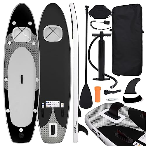 SUP-Board-Set Aufblasbar Schwarz 330x76x10 cm, Somanki Stand Up Paddling Board, Sup Zubehör, Sup Sitz, Paddel Sup, Aufblasbare Boards, Paddleboard von Somanki