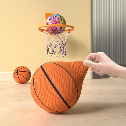 Somerway Leiser Basketball, Größe 7, leises Basketball-Dribbling für den Innenbereich, leiser Basketball-Indoor-Trainingsball, geräuscharmes Kinder-Basketball-Geschenk für Jugendliche Orange Gr von Somerway