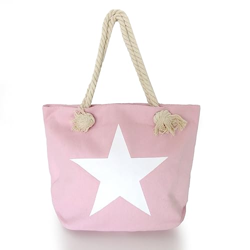 Sonia Originelli Strandtasche Stern Uni Marie Beachbag Shopper Farbe Rosa von Sonia Originelli