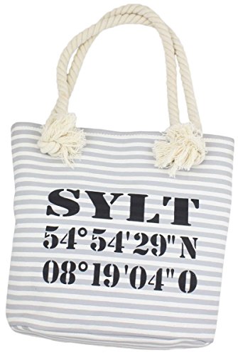 Sonia Originelli XS Shopper Sylt Shopper Tasche Koordinaten Farbe Grau-Schwarz von Sonia Originelli