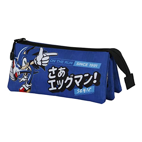 Sega-Sonic On the run-FAN Dreifach Federmäppchen 2.0, Blau Sega-Sonic On the run-FAN Dreifach Federmäppchen 2.0, Blau von KARACTERMANIA