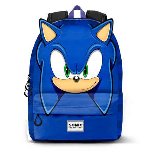 Sega-Sonic Sight-Kleiner Fan Heady HS Rucksack, Blau, 23 x 34 cm, Kapazität 10 L von Sonic The Hedgehog - SEGA