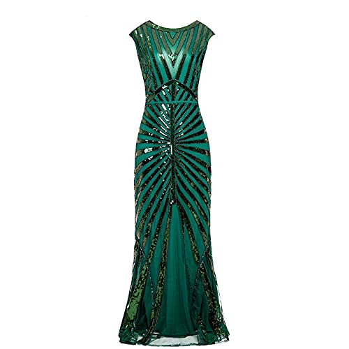 Sonnena Damen Flapper Kleider voller Pailletten Retro 1920er Jahre Stil V-Ausschnitt Great Gatsby Motto Party Damen Kostüm Kleid von Sonnena