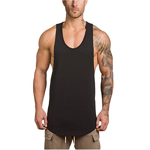 Tank Top Herren Fitness Shirt Männer Muskelshirt mit tief geschnittenem Armausschnitt Training Achselshirt Sport Sportswear Quick Dry Sleeveless von Sonnena