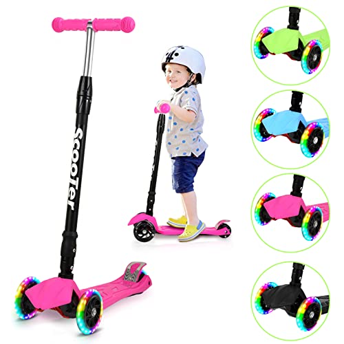 Sonnewelt Kinderroller Faltbarer Cityroller mit 3 LED-Rädern und höhenverstellbarem Lenker,Hinterbremsen,Bis 50 kg für Roller Kinder 3-14 Jahre-Rosa Sonnewelt Kinderroller Faltbarer Cityroller mit 3 LED-Rädern und höhenverstellbarem Lenker,Hinterbremsen,Bis 50 kg für Roller Kinder 3-14 Jahre-Rosa von Sonnewelt