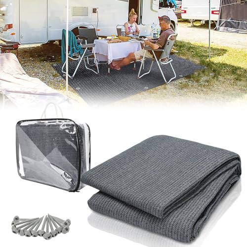 Sonnewelt Vorzeltteppich Markisenteppich 300x300cm, Hochwertiger Camping Teppich, Atmungsaktiv rutschfest Zeltteppich bläulich-grau, Outdoor Campingmatte mit 12 Löchern, 13 Heringe und Tragetasche Sonnewelt Vorzeltteppich Markisenteppich 300x300cm, Hochwertiger Camping Teppich, Atmungsaktiv rutschfest Zeltteppich bläulich-grau, Outdoor Campingmatte mit 12 Löchern, 13 Heringe und Tragetasche von Sonnewelt