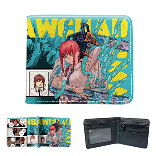 Sonsoke Denji Makima Anime Herren-Brieftasche, zweifach gefaltet, Ausweis, Kreditkarte, Mehrzweckgeldbörse für Männer und Frauen, Geschenk, Cosprey, mehrfarbig, L, Modern von Sonsoke