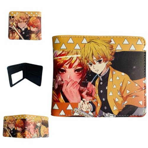 Sonsoke Kamado Tanjirou Nezuko Anime Herren Geldbörsen Bi-Fold Wallet ID Card Credit Card Multi Purpose Wallet für Männer und Frauen Geschenk Cosprey, mehrfarbig, L, Modern von Sonsoke