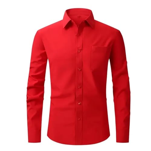 Men Men'S Shirts Herren Casual Shirt Dress Shirt Formal Business Long Sleeveelastisches Herrenhemd Business Casual Langarmhemd Professionelle Formelle Kleidung Urban Style 2Xl[Empfohlen95.00Kg-102.5 von Sopodbacker