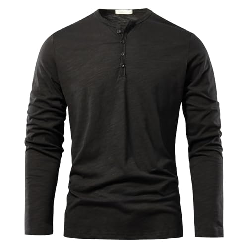 Men Men's Shirts Herren Casual Shirt Dress Shirt Formal Business Long Sleevehals Langarm Für Männer Solide Lässige Herren T-Shirts Männliche Oberteile Klassische Kleidung Männer USXL Schwarz von Sopodbacker