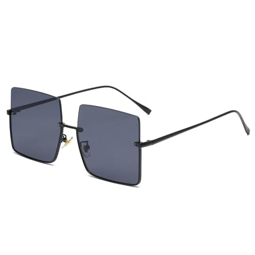 Sonnenbrille Herren Damen Unisex Rahmen Quadratische Sonnenbrille Rahmenlose Sonnenbrille Retro Rahmen Schwarz von Sopodbacker