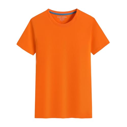 Sopodbacker Men Men's Shirts Herren Casual Shirt Dress Shirt Formal Business Long Sleevebaumwolle Herren T-Shirt Pure Color Männer Rundhals-Herren-Top-T-Shirts Für Männerkleidung L Orange von Sopodbacker