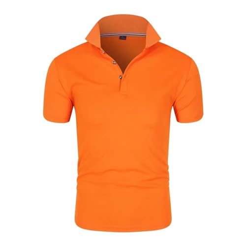 Sopodbacker Men Men's Shirts Herren Casual Shirt Dress Shirt Formal Business Long Sleeveherren Poloshirt Lässig Kurzarm Revers T-Shirt Atmungsaktiv Herren Hemd Bekleidung XXL Orange von Sopodbacker