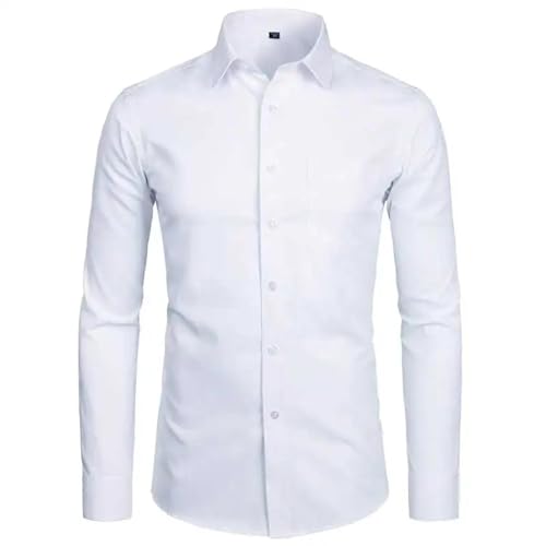 Sopodbacker Men Men's Shirts Herren Casual Shirt Dress Shirt Formal Business Long Sleeveherren Slim Fit Hemden Slim Fit Langarmhemd Herren Baumwolle Business Formelles Hemd Asian7Xllabel47 Weiß von Sopodbacker