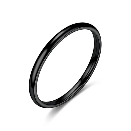 Sopodbacker Ring Ringe Damen Bijouterie Herren 2Mm Dünne Paar Ringe Glatt Einfache Finger Ring Frauen Männer Party Boho 5 Schwarz von Sopodbacker