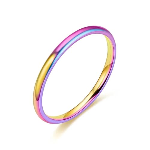 Sopodbacker Ring Ringe Damen Bijouterie Herren 2Mm Dünne Paar Ringe Glatt Einfache Finger Ring Frauen Männer Party Boho 7 Multi von Sopodbacker