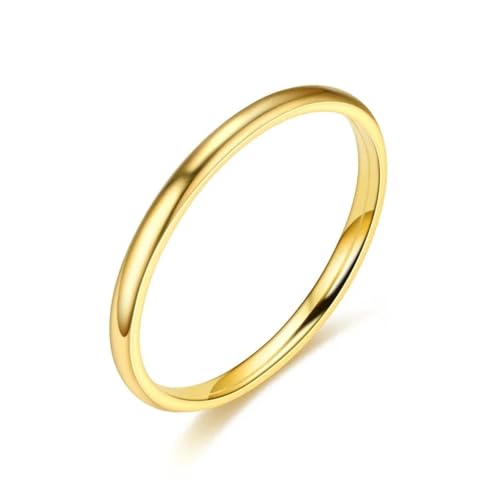 Sopodbacker Ring Ringe Damen Bijouterie Herren 2Mm Dünne Ringe Mann Frauen Mädchen Solide Minimalistisch Party Schwanz Ring Paar Hochzeit Boho 7 Gold von Sopodbacker