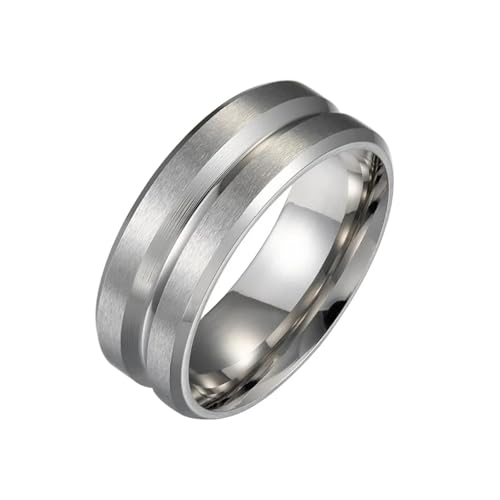 Sopodbacker Ring Ringe Damen Bijouterie Herren 8Mm Einfache Männer Frauen Ringe Scrub Paar Ring Hochzeit Party Punk 13 Silber von Sopodbacker