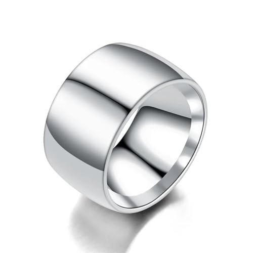 Sopodbacker Ring Ringe Damen Bijouterie Herren Breite 12Mm Männer Ringe Breit Glänzend Männer Großer Ring Männer Punk Party 9 Silber von Sopodbacker