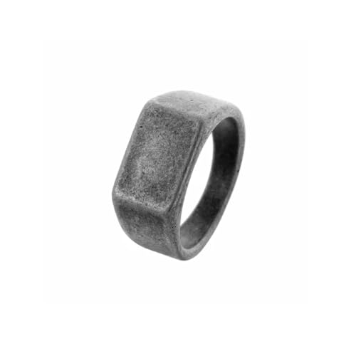 Sopodbacker Ring Ringe Damen Bijouterie Herren Drahtzeichnung Rechteck Große Breite Einfache Quadratfinger Ringe Männlich Party Punk Frosted Männer 13 Anticsilver von Sopodbacker