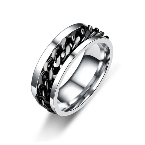 Sopodbacker Ring Ringe Damen Bijouterie Herren Drehbare Kettenblätter Damen Herren Spinner Ring Hochzeit Party Punk 11 Schwarz von Sopodbacker