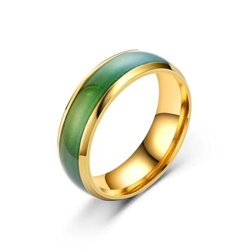 Sopodbacker Ring Ringe Damen Bijouterie Herren Ring Männer Frauen Stimmungswechsel Ring Empfindlich Ring Paar Hochzeit Party Boho 7 Gold von Sopodbacker