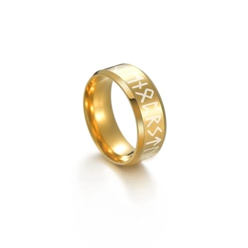 Sopodbacker Ring Ringe Damen Bijouterie Herren Ring Punk Retro Männlich Wikinger Weiblich Amulett Jahrgang Nordisch Rune Ringe Frauen Party 10 Gold von Sopodbacker