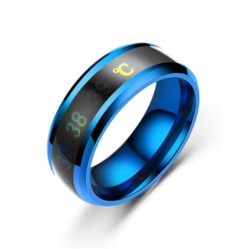 Sopodbacker Ring Ringe Damen Bijouterie Herren Smart Body Ring Display Temperatur Fingerringe Hochzeit Boho Punk Männer 9 Blau von Sopodbacker