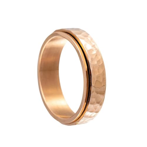 Sopodbacker Ring Ringe Damen Bijouterie Herren Spinner Ringe Reduzierung des Drucks Männer Frauen Unregelmäßige Muster Gehämmert Hochzeit Boho Punk 13 Roségold von Sopodbacker