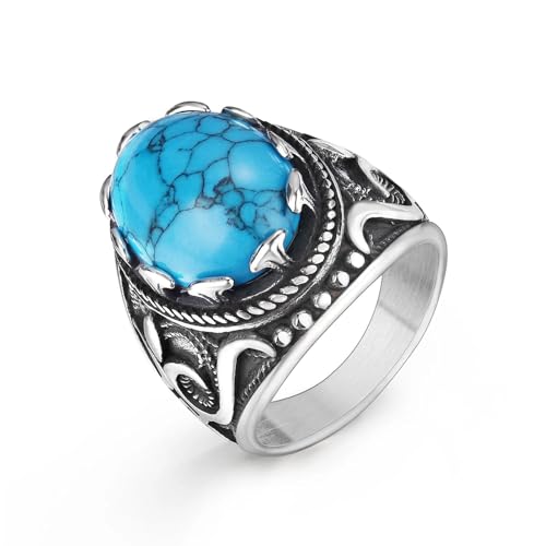 Sopodbacker Ring Ringe Damen Bijouterie Herren Tigerauge Stein Ring Männer Finger Ring Männlich Clasic Zirkulär Ring Hochzeit Party 12 Blau von Sopodbacker