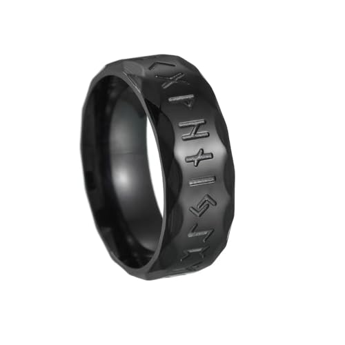 Sopodbacker Ring Ringe Damen Bijouterie Herren Vintage Rune Ring Punk Retro Antik Brief Ring Männer Nordisch Paar Amulett Party 7 Schwarz von Sopodbacker