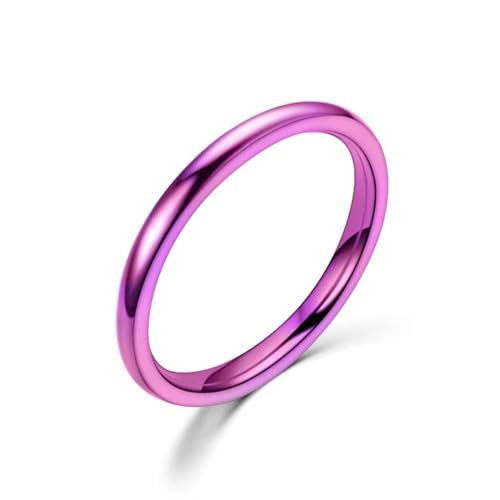 Sopodbacker Rings Ring Ringe Damen Bijouterie Herren 2Mm Paar Ring Glatter Einfacher Fingerring Für Frauen Und Männer Männer 12 Lila von Sopodbacker