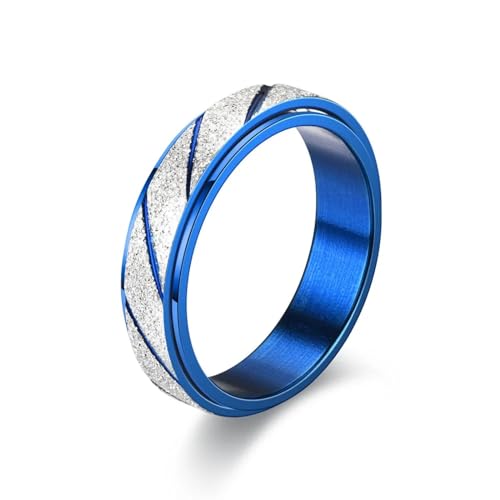 Sopodbacker Rings Ring Ringe Damen Bijouterie Herren 6Mm Spinner Angstring Für Frauen Männer Ring Paar 6 Blau von Sopodbacker