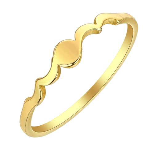 Sopodbacker Rings Ring Ringe Damen Bijouterie Herren Einfacher Mondphasenring Für Frauen Männer Sternbild Astronomie Gold von Sopodbacker